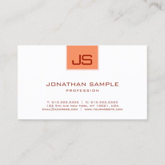 Benutzerdefiniertes, modernes, Minimalistisches Vo Visitenkarte (Rückseite)