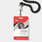 Benutzerdefiniertes modernes Mitarbeiter-ID-Abzeic Ausweis (Vorderseite mit Lanyard)