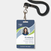 Benutzerdefiniertes modernes Mitarbeiter-ID-Abzeic Ausweis (Vorderseite mit Lanyard)