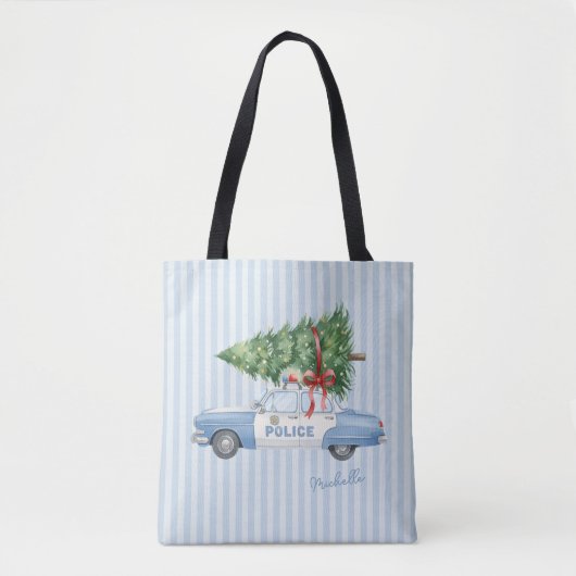 Benutzerdefiniertes modernes Polizeiauto zu Weihna Tasche (Vorderseite)