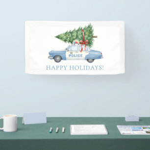 Benutzerdefiniertes modernes Polizeibeamter Weihna Banner