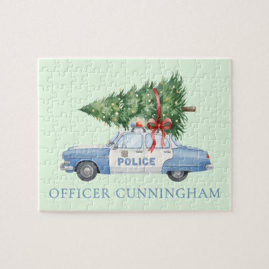 Benutzerdefiniertes modernes Polizeibeamter Weihna Puzzle (Horizontal)