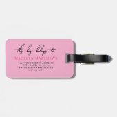 Benutzerdefiniertes modernes rosa initialen Name M Gepäckanhänger (Rückseite horizontal)