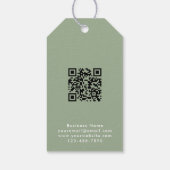 Benutzerdefiniertes modernes Salbeigrünes Logo & Q Geschenkanhänger (Rückseite)