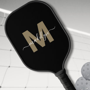 Benutzerdefiniertes modernes Schriftzug-Monogramm  Pickleball Schläger