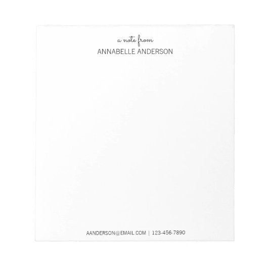 Benutzerdefiniertes, modernes schwarzes Skript: Ei Notizblock (Vorderseite)