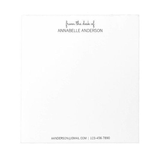 Benutzerdefiniertes modernes schwarzes Skript vom Notizblock (Vorderseite)