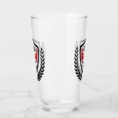 Benutzerdefiniertes Monogram-Fußballlogo Glas (Links)