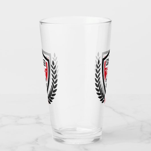 Benutzerdefiniertes Monogram-Fußballlogo Glas (Rechts)