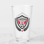 Benutzerdefiniertes Monogram-Fußballlogo Glas (Vorderseite)