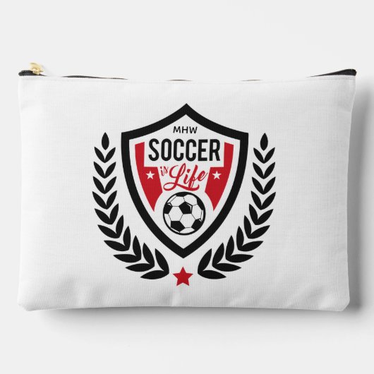 Benutzerdefiniertes Monogram-Fußballlogo Zubehörtasche (Vorderseite)