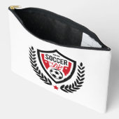 Benutzerdefiniertes Monogram-Fußballlogo Zubehörtasche (Offen)