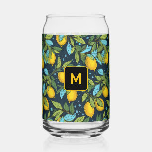 Benutzerdefiniertes Monogram-Lemon-Muster Dosenglas