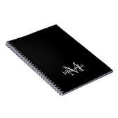 Benutzerdefiniertes Monogram Name Black Notebook Notizblock (Rechte Seite)