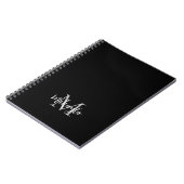 Benutzerdefiniertes Monogram Name Black Notebook Notizblock (Linke Seite)