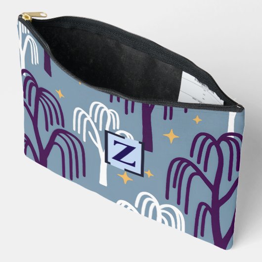 Benutzerdefiniertes Monogram Willow Tree Muster Zubehörtasche (Offen)