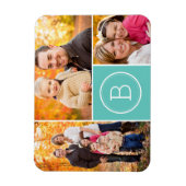 Benutzerdefiniertes Monogramm 3-Foto-Magnet Magnet (Vertikal)