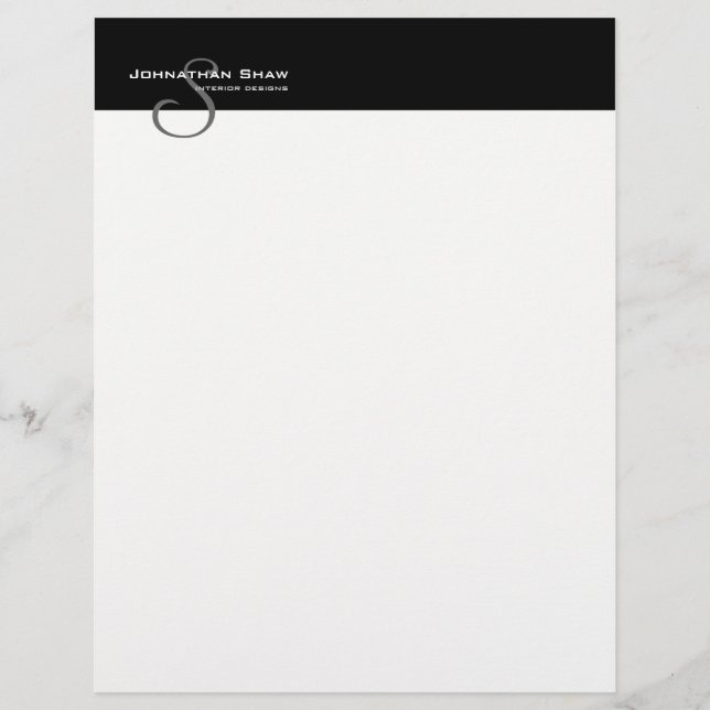 Benutzerdefiniertes Monogramm 5L Briefkopf (Vorderseite)