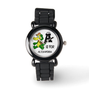 Benutzerdefiniertes Monogramm A ist für das komisc Armbanduhr