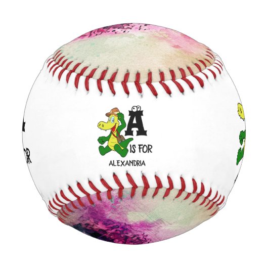 Benutzerdefiniertes Monogramm A ist für das komisc Baseball (Vorderseite)