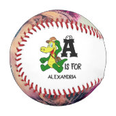 Benutzerdefiniertes Monogramm A ist für das komisc Baseball (Vorderseite Links)