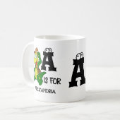 Benutzerdefiniertes Monogramm A ist für das komisc Kaffeetasse (Vorderseite Links)