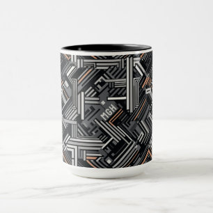 Benutzerdefiniertes Monogramm Abstractes Industrie Tasse
