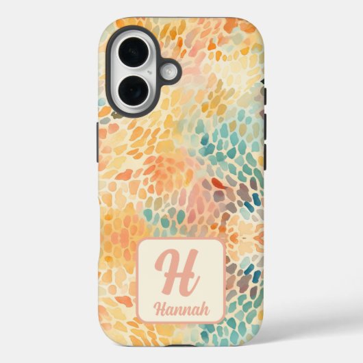 Benutzerdefiniertes Monogramm Abstraktes Farbmuste Case-Mate iPhone Hülle (Rückseite)