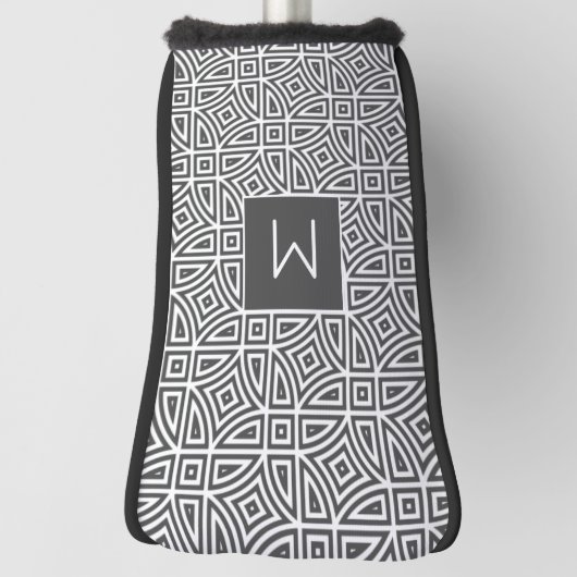 Benutzerdefiniertes Monogramm Abstraktes Muster Golf Headcover (Rotieren 90)
