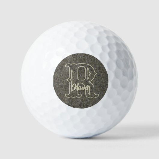 Benutzerdefiniertes Monogramm Anfangsbuchstabe Nam Golfball (Vorderseite)