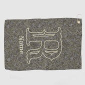 Benutzerdefiniertes Monogramm Anfangsbuchstabe Nam Golfhandtuch (Horizontal)