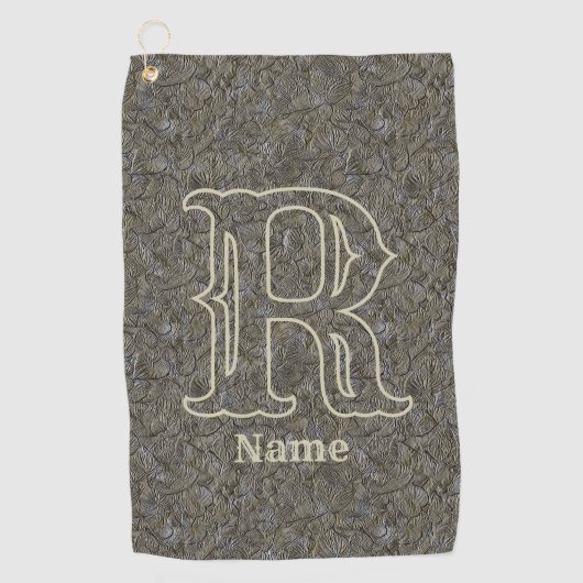 Benutzerdefiniertes Monogramm Anfangsbuchstabe Nam Golfhandtuch (Vorderseite)