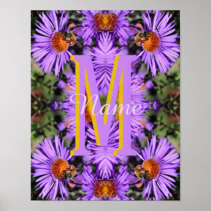 Benutzerdefiniertes Monogramm Anfangsbuchstabe Nam Poster