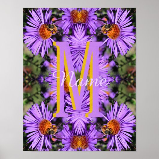 Benutzerdefiniertes Monogramm Anfangsbuchstabe Nam Poster (Vorne)