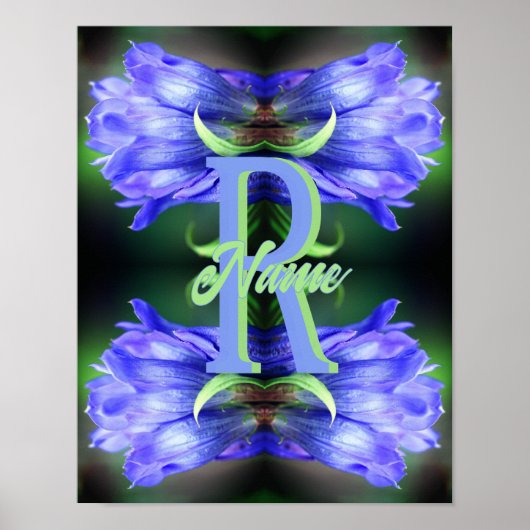 Benutzerdefiniertes Monogramm Anfangsbuchstabe Nam Poster (Vorne)
