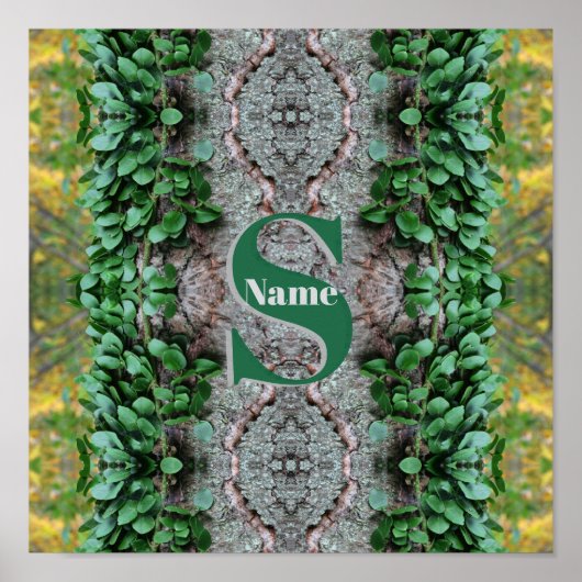 Benutzerdefiniertes Monogramm Anfangsbuchstabe Nam Poster (Vorne)