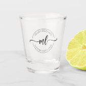 Benutzerdefiniertes Monogramm Anfangsbuchstaben Fi Schnapsglas (Vorderseite)