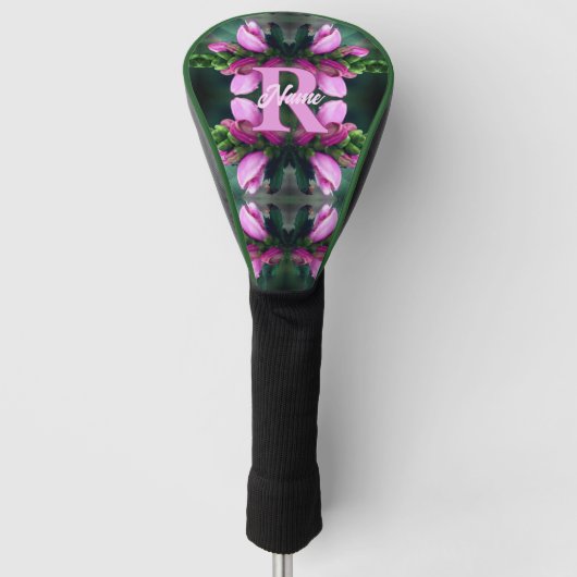 Benutzerdefiniertes Monogramm Anfangsname Rosa Blu Golf Headcover (Vorderseite)