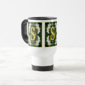 Benutzerdefiniertes Monogramm Anfangsname Weiße Da Reisebecher (Vorderseite Links)