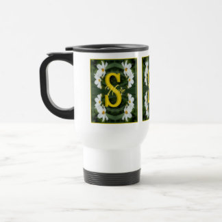 Benutzerdefiniertes Monogramm Anfangsname Weiße Da Reisebecher