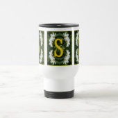 Benutzerdefiniertes Monogramm Anfangsname Weiße Da Reisebecher (Mittel)