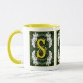 Benutzerdefiniertes Monogramm Anfangsname Weiße Da Tasse (Links)