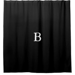 Benutzerdefiniertes Monogramm auf dem Schwarz-Wei Duschvorhang