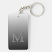 Benutzerdefiniertes Monogramm auf der Ombre Schwar Schlüsselanhänger (Rückseite)