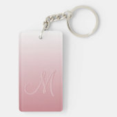 Benutzerdefiniertes Monogramm auf Ombre Koralle ro Schlüsselanhänger (Rückseite)