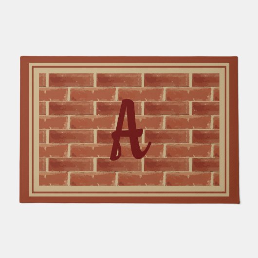 Benutzerdefiniertes Monogramm aus rustikalem rotem Fußmatte (Vorderseite)