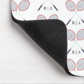 Benutzerdefiniertes Monogramm Badminton-Muster Mousepad (Ecke)