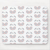 Benutzerdefiniertes Monogramm Badminton-Muster Mousepad (Vorne)