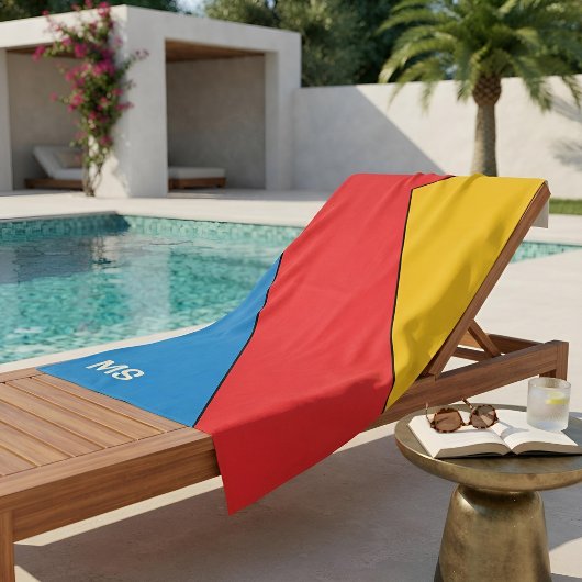 Benutzerdefiniertes Monogramm Bauhaus Moderne Kuns Strandtuch