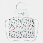 Benutzerdefiniertes Monogramm, Beeren und Grünmust Schürze (Vorderseite)